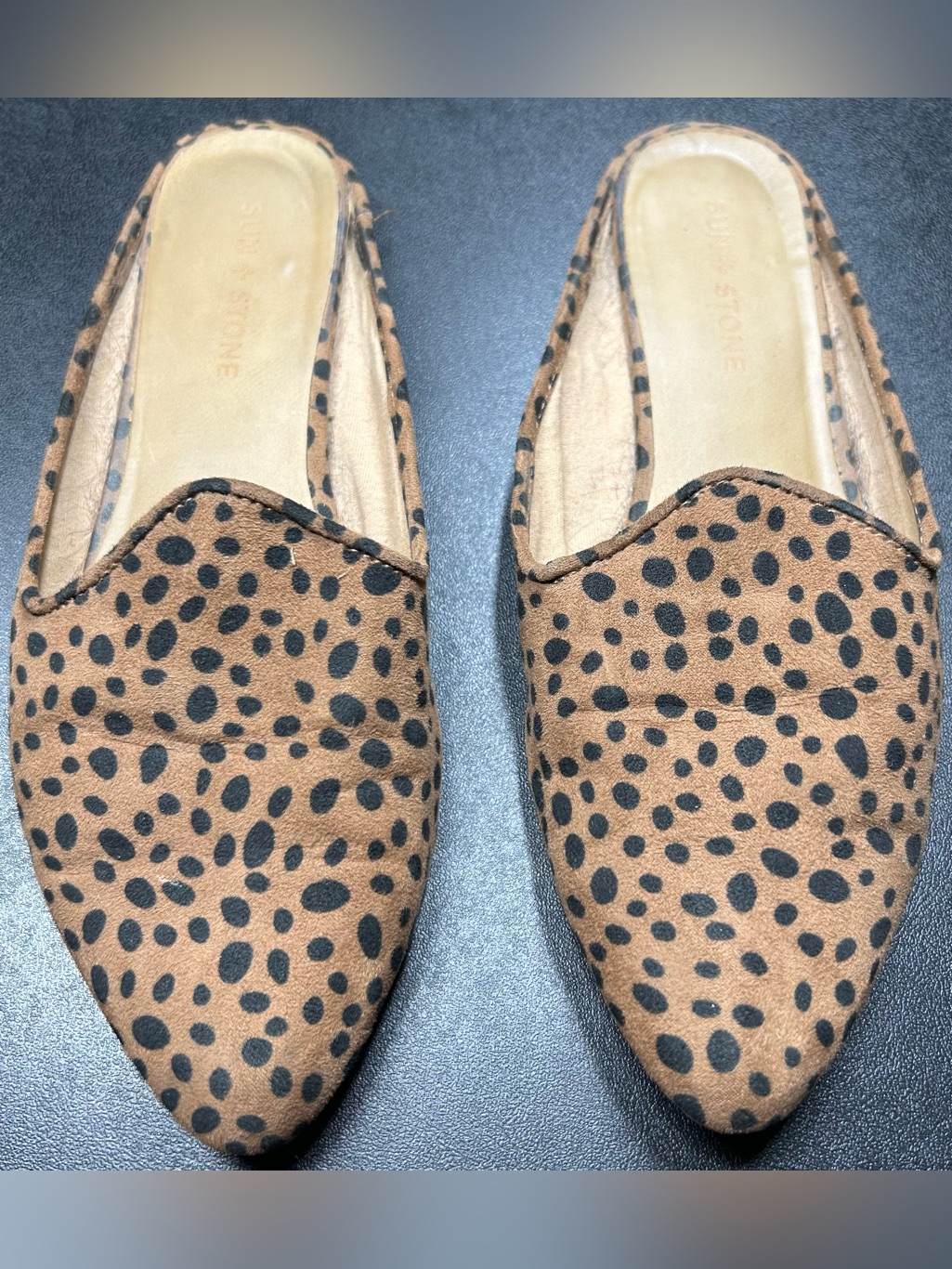 Sun + Stone Ninnaf Womenâs Size 8m Leopard Print Slip-On Flats